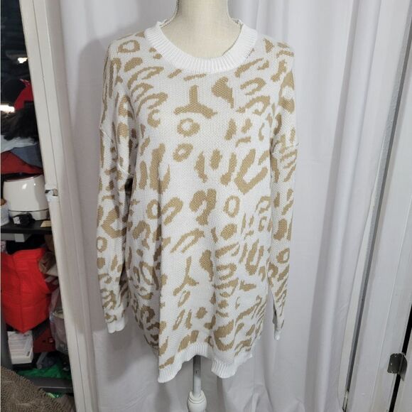 Goodnight macaroon oversized sweater Leopard Print Sz Small - Picture 4 of 10